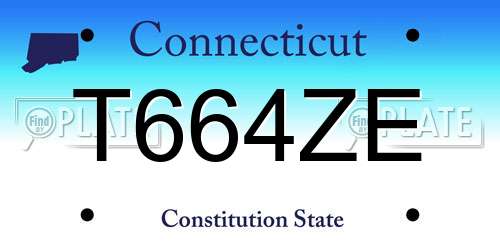 T664ZE Connecticut License Plate