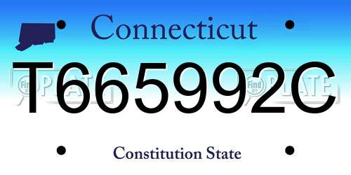 T665992C Connecticut License Plate