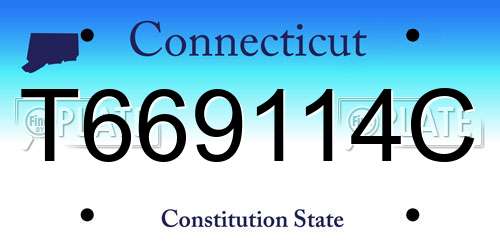 T669114C Connecticut License Plate