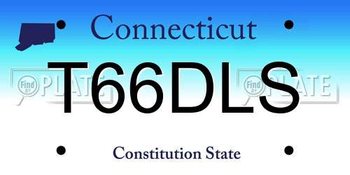 T66DLS Connecticut License Plate