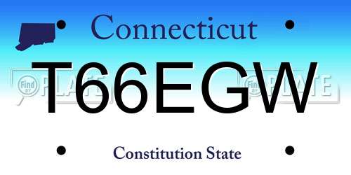 T66EGW Connecticut License Plate