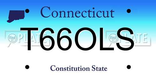 T66OLS Connecticut License Plate