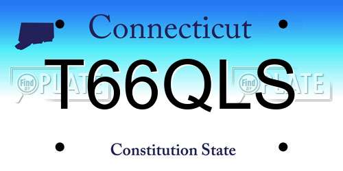 T66QLS Connecticut License Plate
