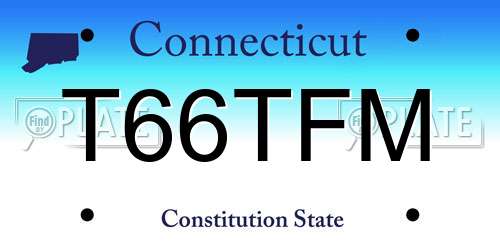 T66TFM Connecticut License Plate