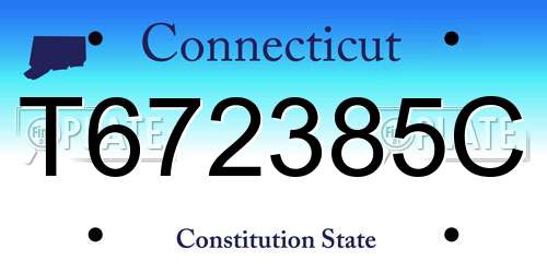T672385C Connecticut License Plate