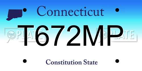 T672MP Connecticut License Plate