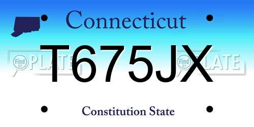 T675JX Connecticut License Plate