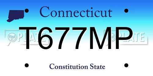 T677MP Connecticut License Plate