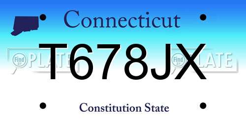 T678JX Connecticut License Plate
