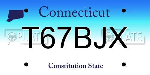 T67BJX Connecticut License Plate