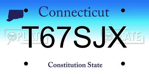 T67SJX Connecticut License Plate