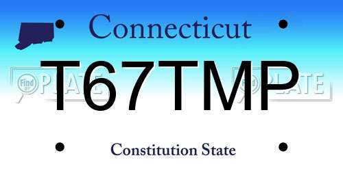T67TMP Connecticut License Plate