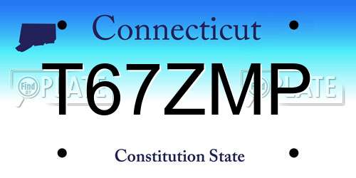T67ZMP Connecticut License Plate
