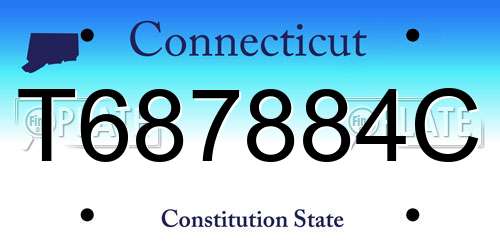 T687884C Connecticut License Plate