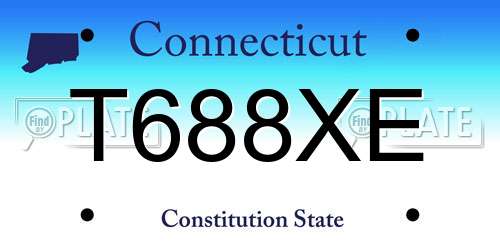 T688XE Connecticut License Plate