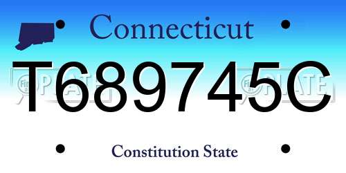 T689745C Connecticut License Plate