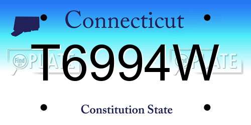 T6994W Connecticut License Plate