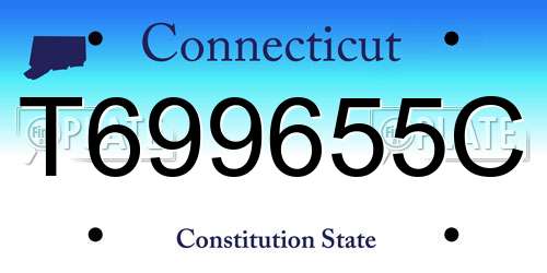 T699655C Connecticut License Plate