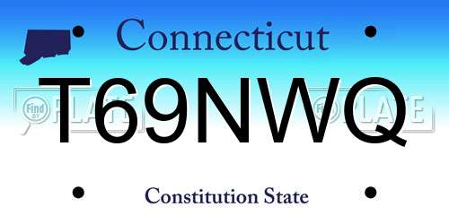 T69NWQ Connecticut License Plate