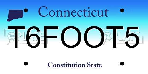 T6FOOT5 Connecticut License Plate