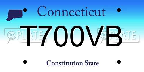 T700VB Connecticut License Plate