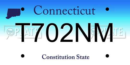 T702NM Connecticut License Plate