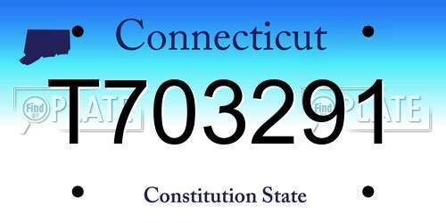 T703291 Connecticut License Plate