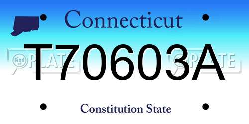 T70603A Connecticut License Plate
