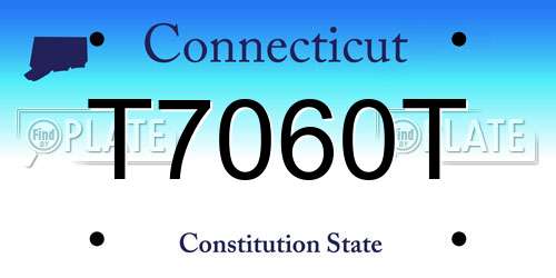 T7060T Connecticut License Plate
