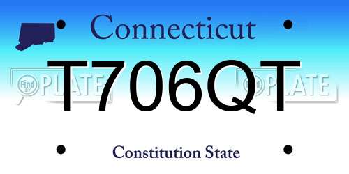 T706QT Connecticut License Plate