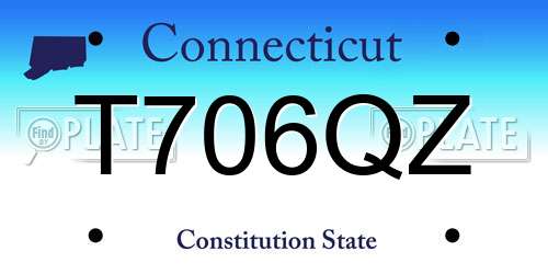 T706QZ Connecticut License Plate