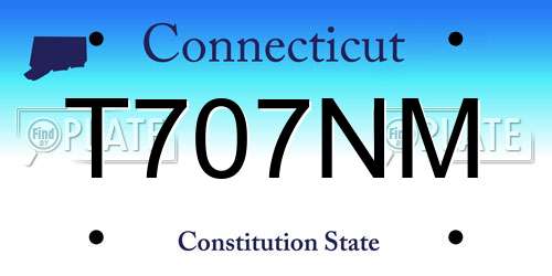 T707NM Connecticut License Plate