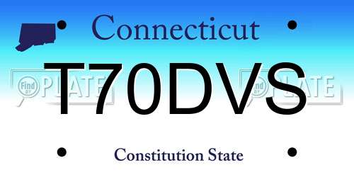 T70DVS Connecticut License Plate
