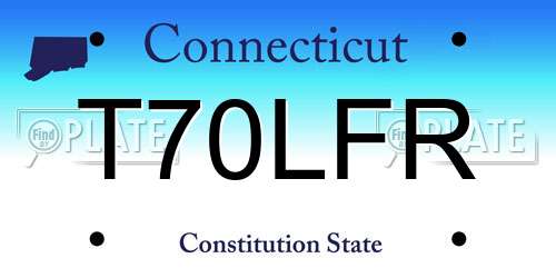 T70LFR Connecticut License Plate