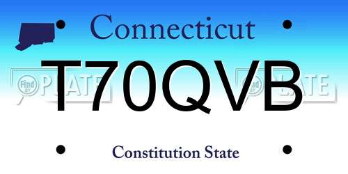 T70QVB Connecticut License Plate
