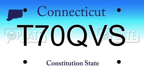 T70QVS Connecticut License Plate
