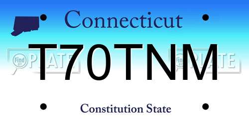 T70TNM Connecticut License Plate
