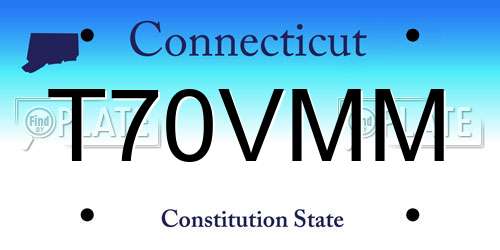 T70VMM Connecticut License Plate