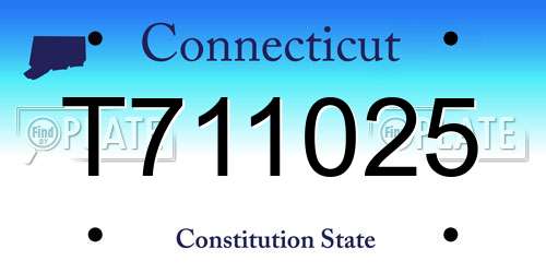 T711025 Connecticut License Plate