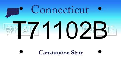 T71102B Connecticut License Plate