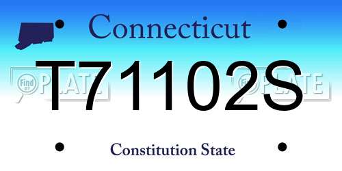 T71102S Connecticut License Plate