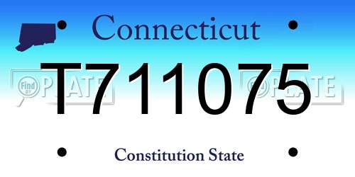 T711075 Connecticut License Plate