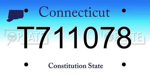 T711078 Connecticut License Plate