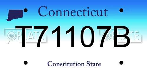 T71107B Connecticut License Plate