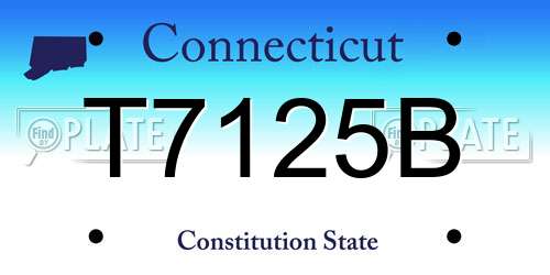 T7125B Connecticut License Plate