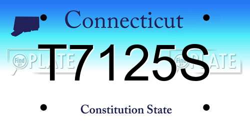 T7125S Connecticut License Plate
