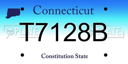 T7128B Connecticut License Plate