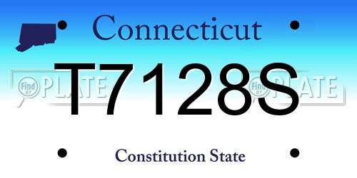 T7128S Connecticut License Plate