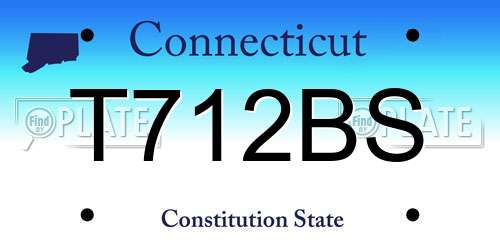T712BS Connecticut License Plate