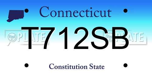 T712SB Connecticut License Plate